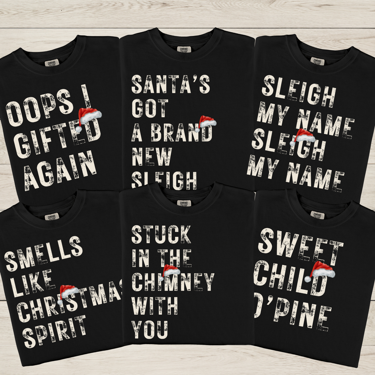 Christmas Song Pun T-Shirts – Distressed Style Group & Family Christmas Shirts