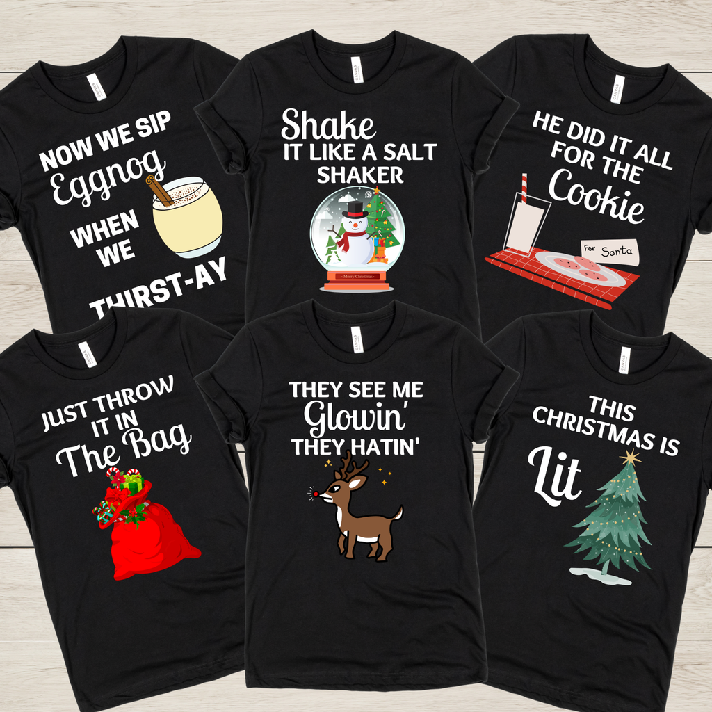Christmas Song Pun T-Shirts – Funny Group, Family & Office Christmas Shirts