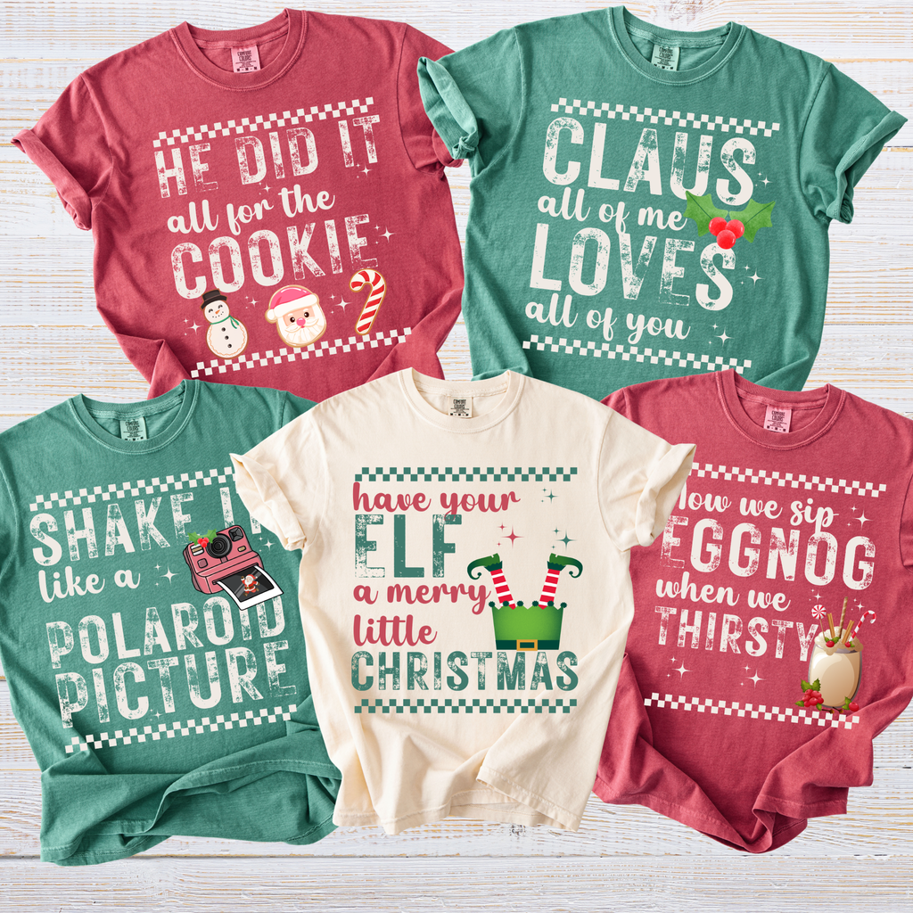 Christmas Song Pun T-Shirts – Retro Style Group & Family Christmas Shirts