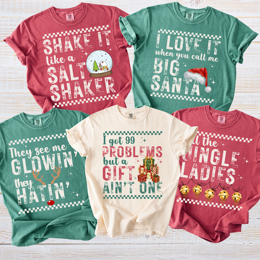 Christmas Song Pun T-Shirts – Retro Style Group & Family Christmas Shirts