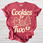 Cookies for Two Christmas Pregnancy Announcement Shirt