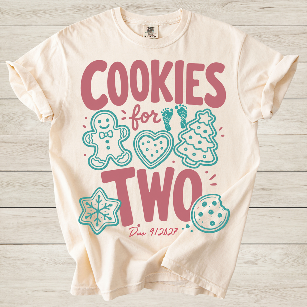 Cookies for Two Christmas Baby Reveal TShirt