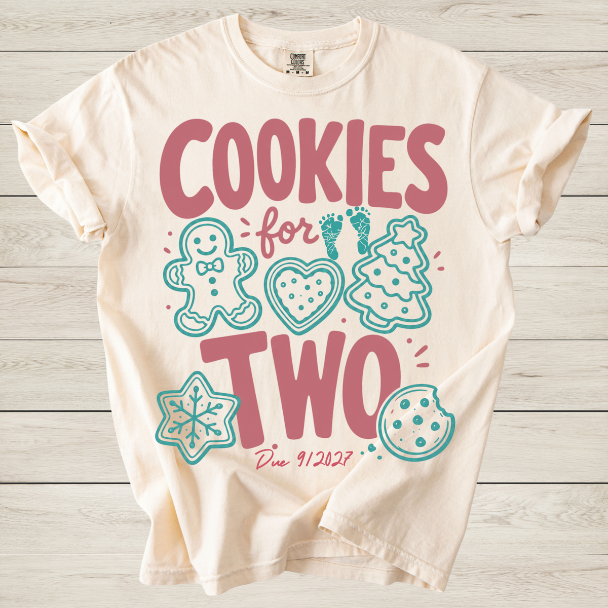 Cookies for Two Christmas Baby Reveal TShirt