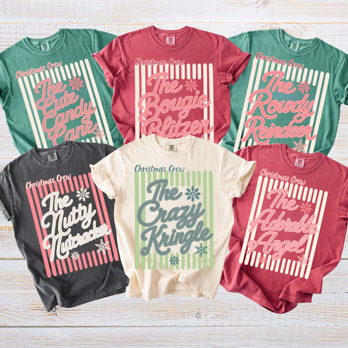 Funny Christmas Crew Shirts – Matching Retro Holiday Group Tees