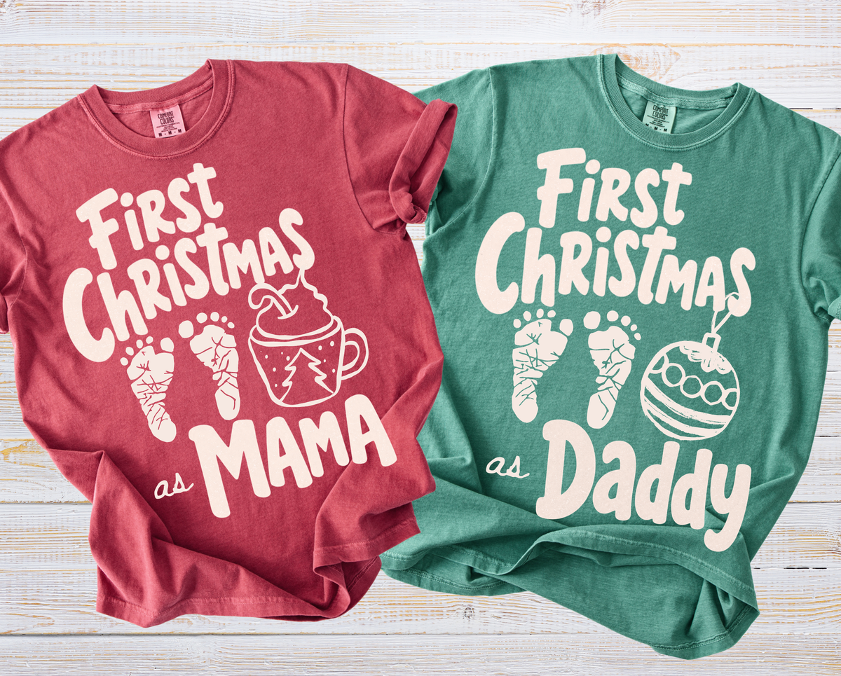 First Christmas as Mama Shirt | Matching Family Baby Reveal Christmas Shirts