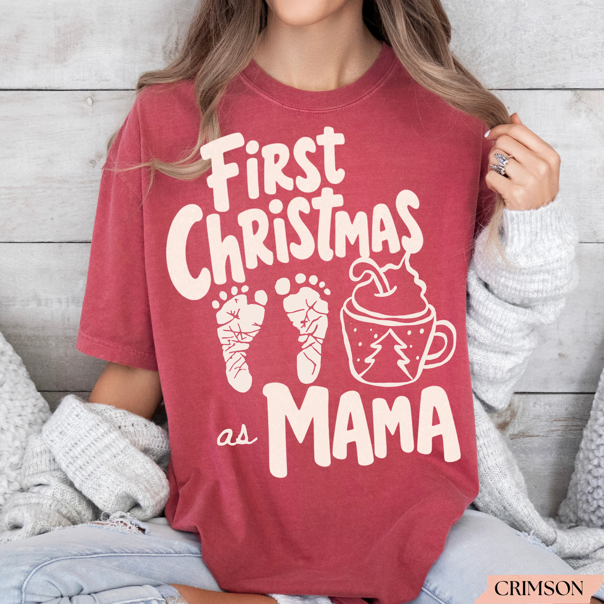 First Christmas as Mama Shirt | Matching Family Baby Reveal Christmas Shirts