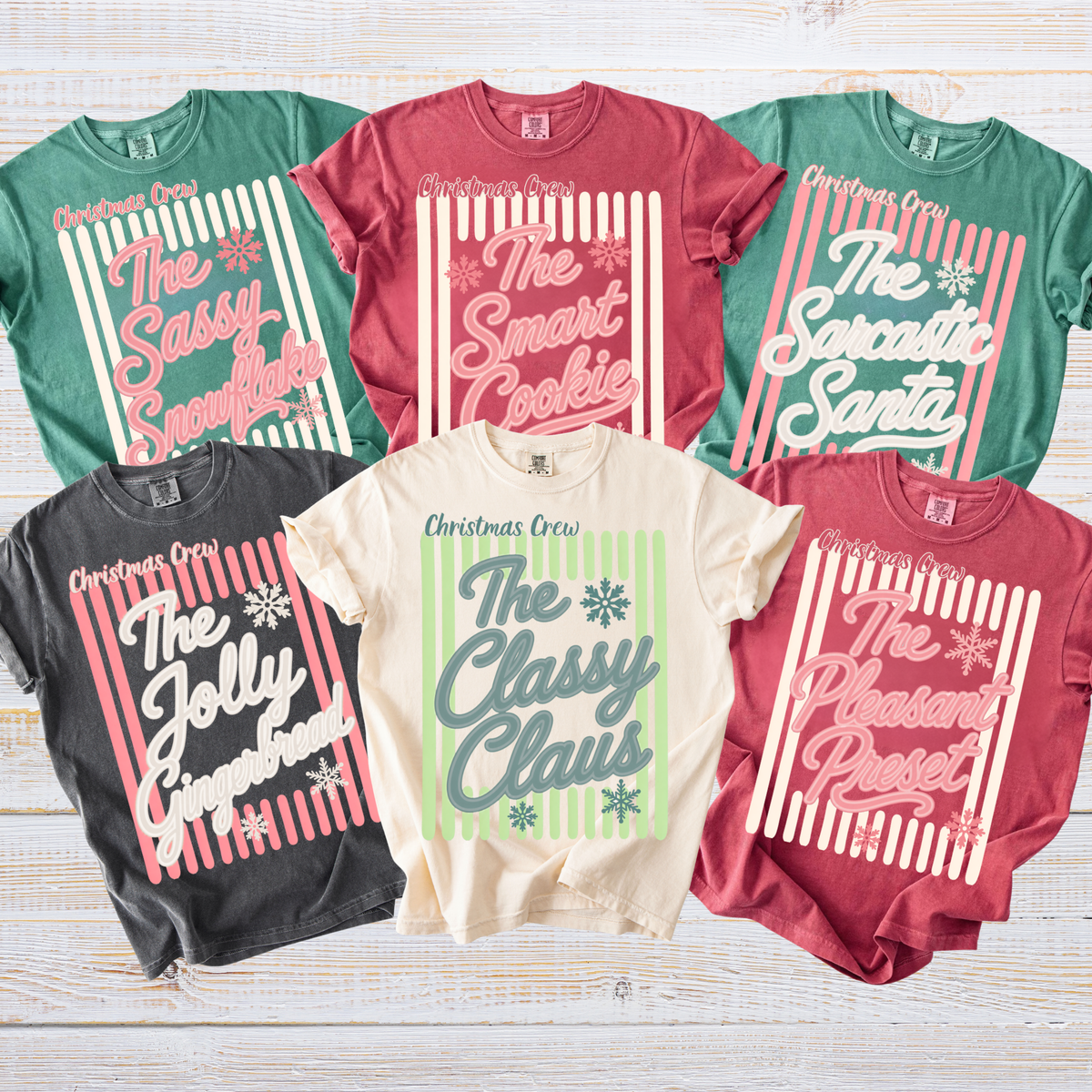 Funny Christmas Crew Shirts – Matching Retro Holiday Group Tees