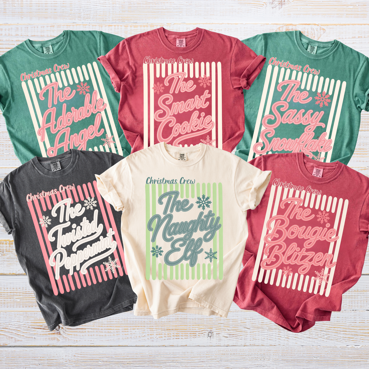Funny Christmas Crew Shirts – Matching Retro Holiday Group Tees
