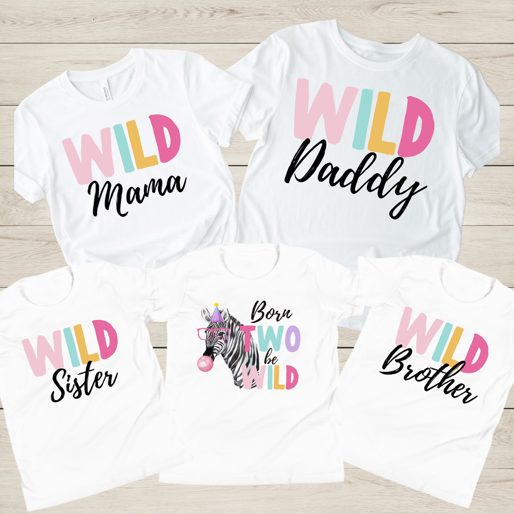 Born Two Be Wild 2nd Birthday Shirt | Safari Animal Birthday T-Shirt & Matching Family Shirts (Copy)