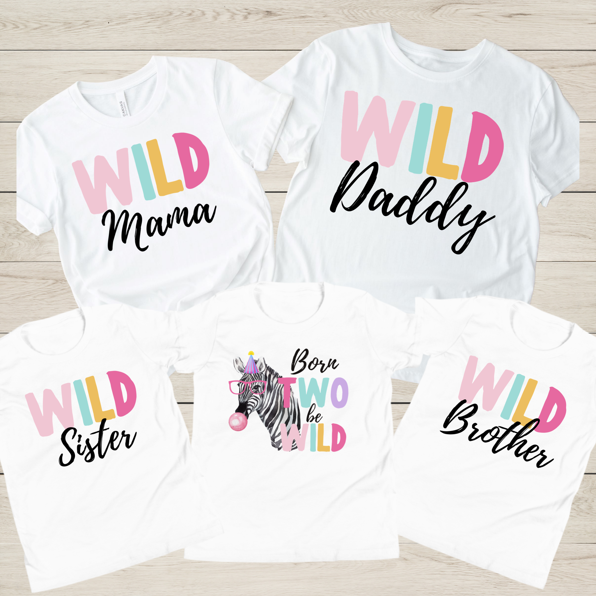 Born Two Be Wild 2nd Birthday Shirt | Safari Animal Birthday T-Shirt & Matching Family Shirts (Copy)