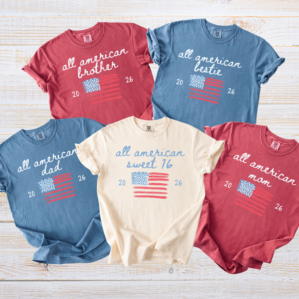 All American Sweet 16 Birthday Shirt | Personalized USA Flag Birthday T-Shirt