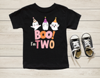 Boo I'm Two Halloween 2nd Birthday Shirt