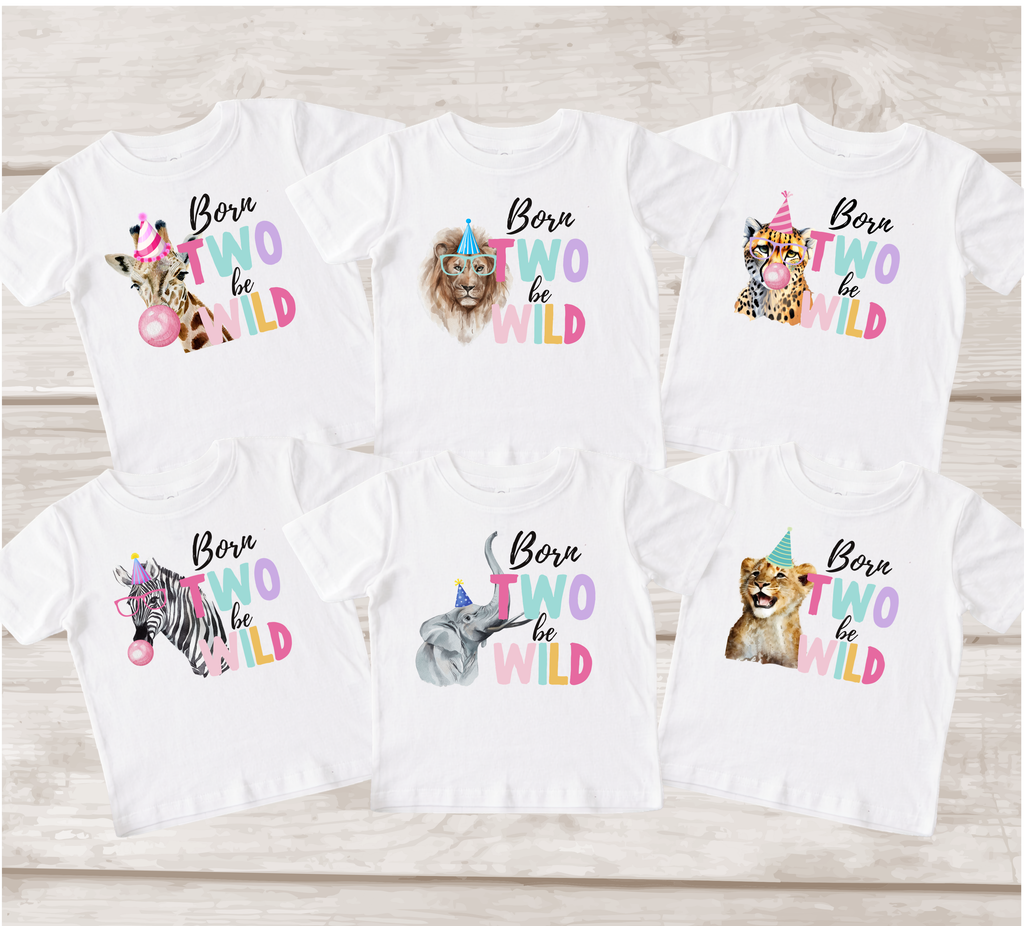 Born Two Be Wild 2nd Birthday Shirt | Safari Animal Birthday T-Shirt & Matching Family Shirts (Copy)