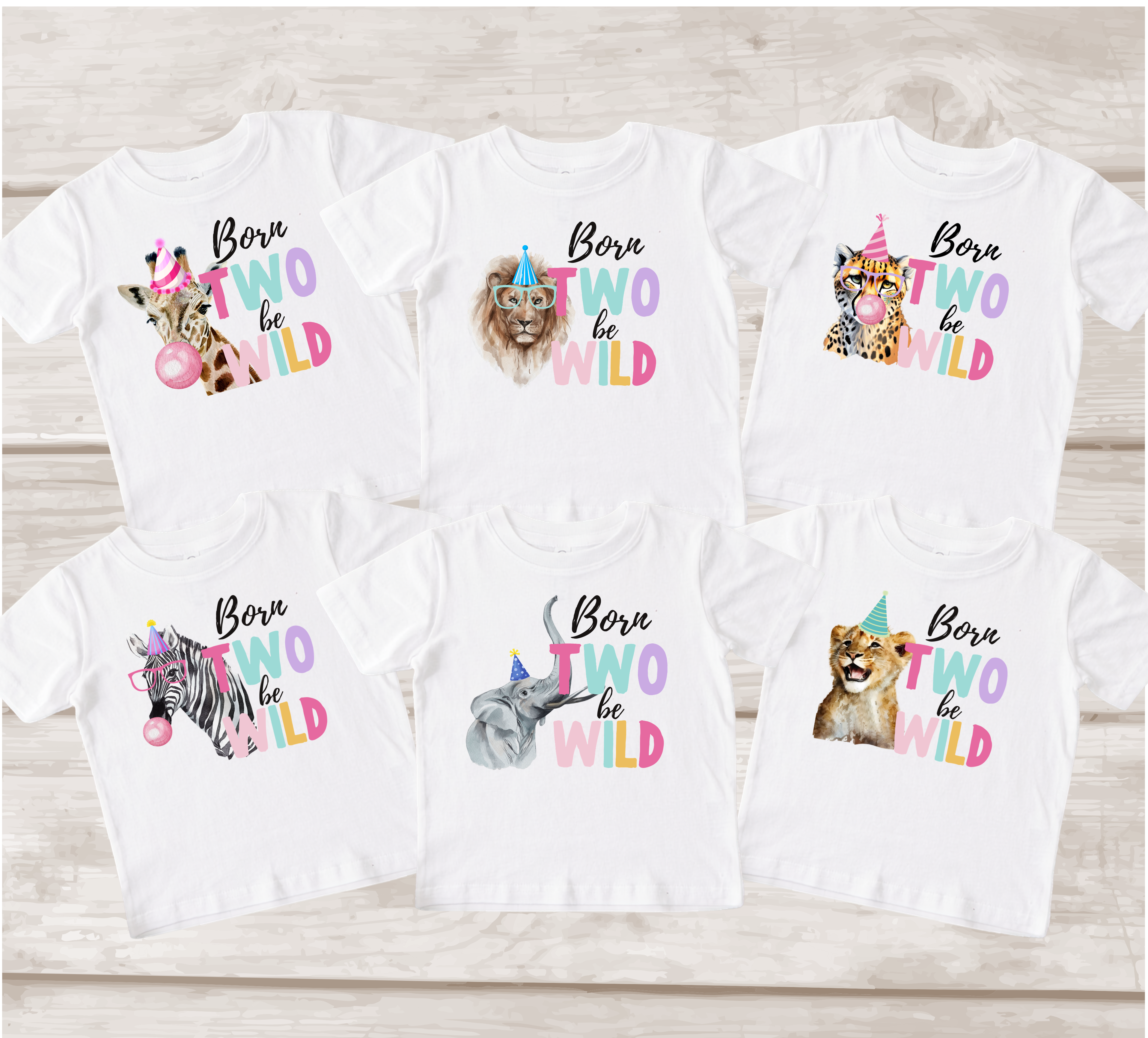 Born Two Be Wild 2nd Birthday Shirt | Safari Animal Birthday T-Shirt & Matching Family Shirts (Copy)