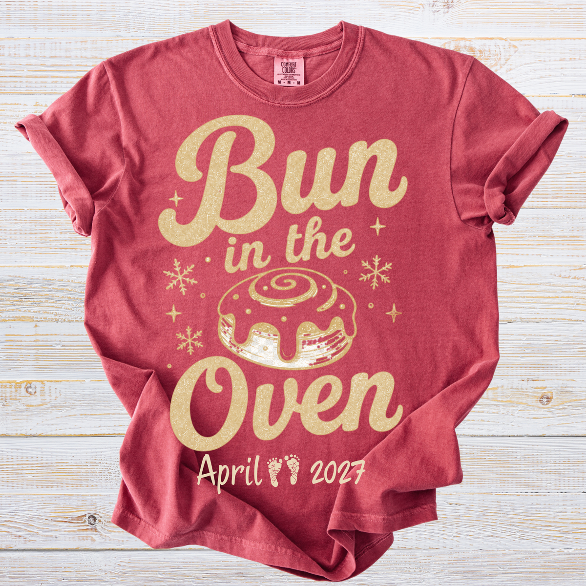 Personalized Bun in the Oven Pregnancy Announcement Shirt