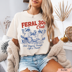 Feral 30s Club Shirt | Funny 30th Birthday Raccoon T-Shirt | Retro Birthday T-Shirt