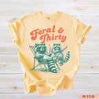 30 and Feral Birthday Shirt | Funny 30th Birthday Raccoon T-Shirt | Retro Birthday Tee