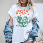 30 and Feral Birthday Shirt | Funny 30th Birthday Raccoon T-Shirt | Retro Birthday Tee