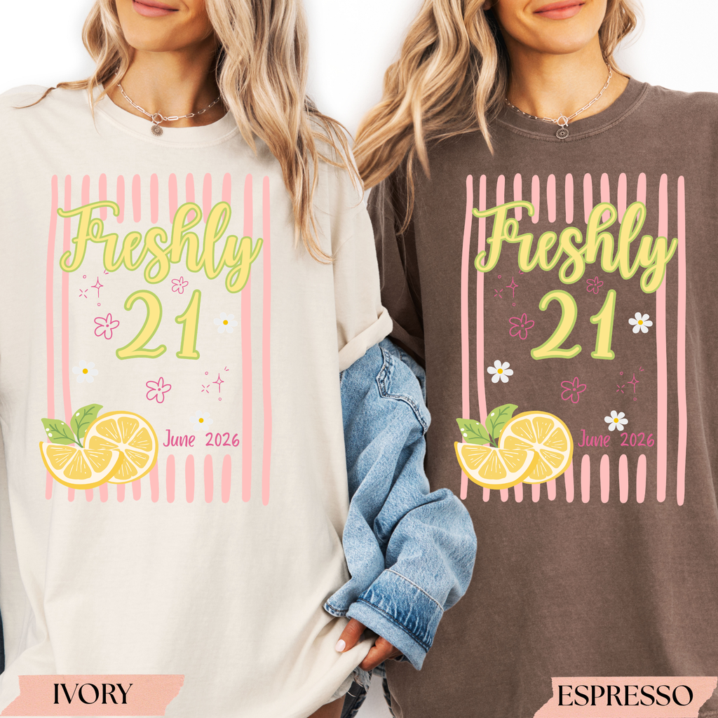 Freshly 21 Birthday Shirt | Personalized Lemon Birthday T-Shirt