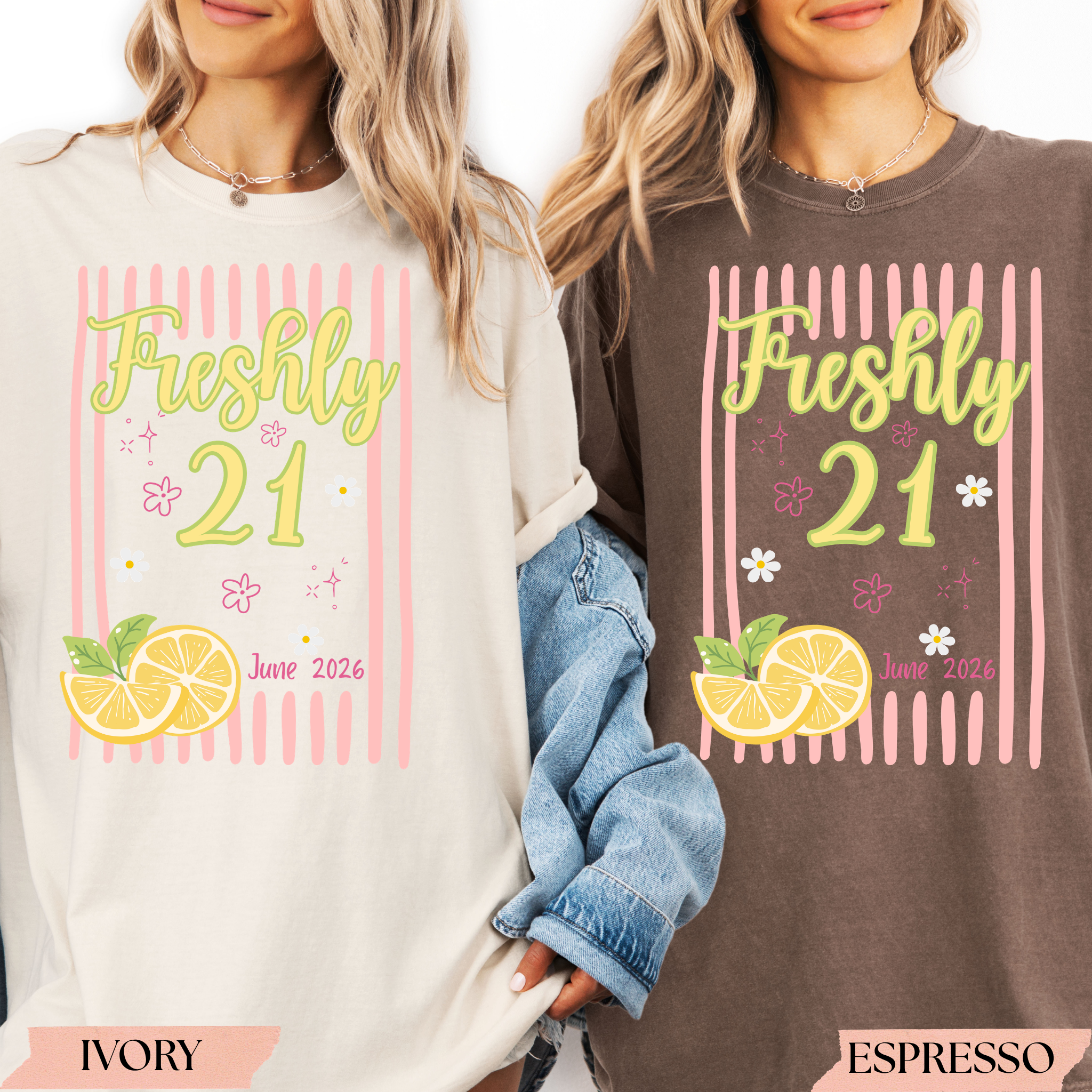 Freshly 21 Birthday Shirt | Personalized Lemon Birthday T-Shirt