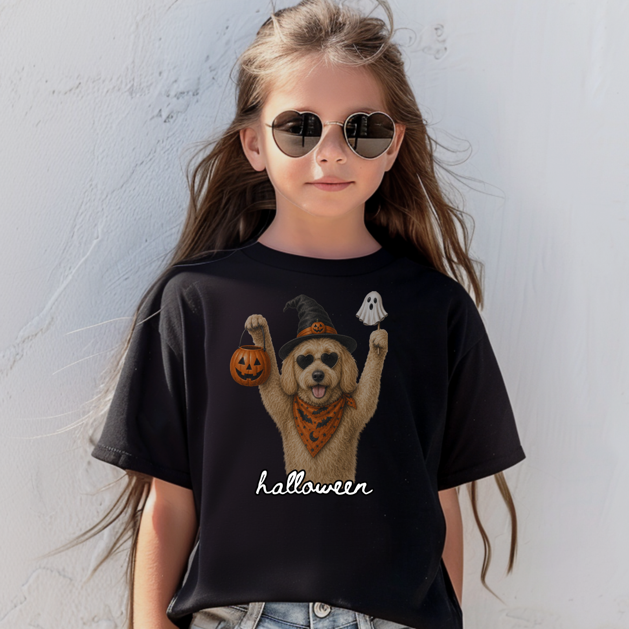Retro Goldendoodle Halloween Shirt | Vintage Trick-or-Treat Dog Lover T-Shirt