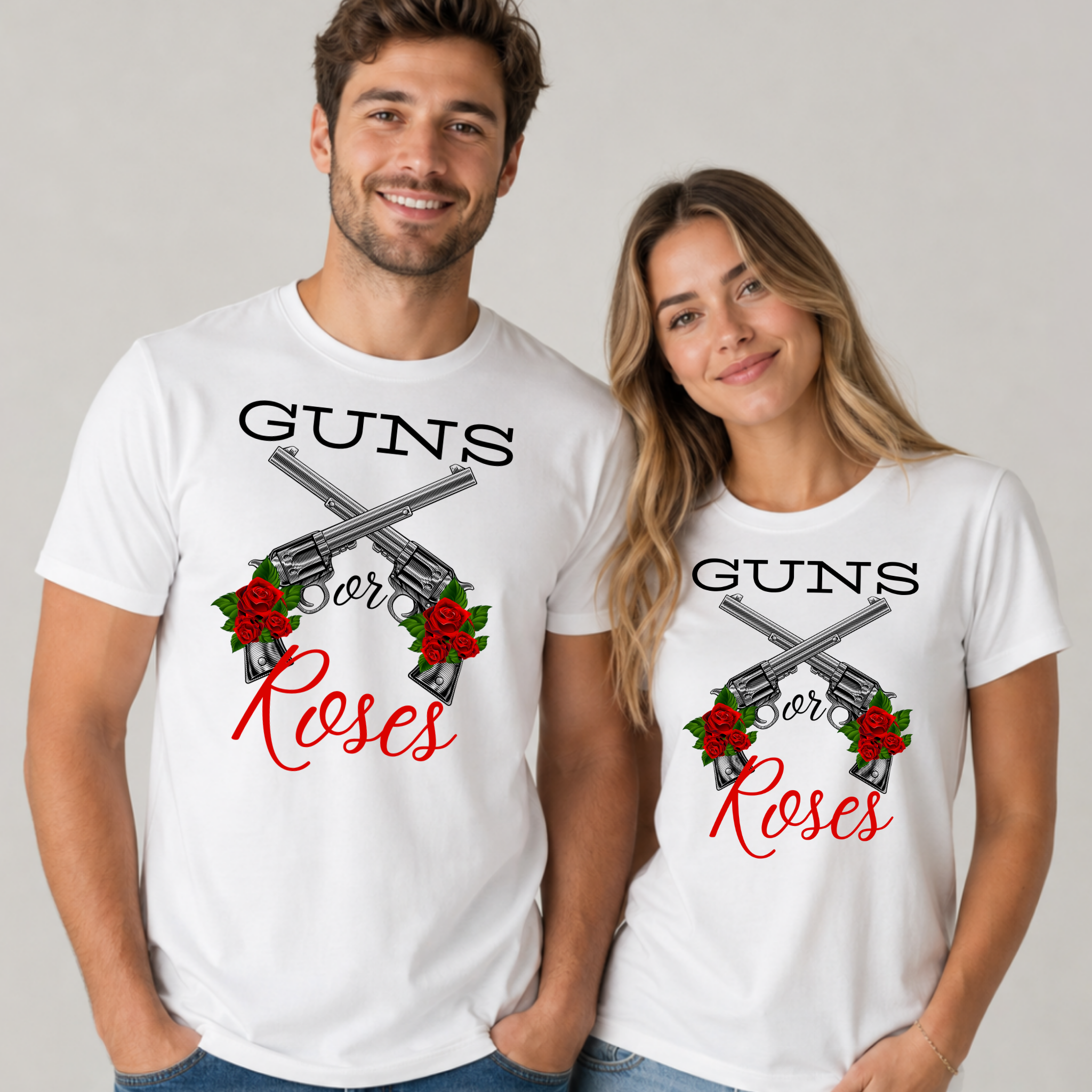 Guns or Roses Gender Reveal Shirt | Funny Western Gender Reveal Tee for Baby Reveal Parties
