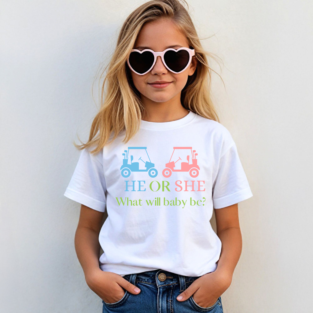 Golf Gender Reveal Shirt | Golf Cart Baby Reveal Tee