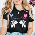 Baby Cow Gender Reveal T-Shirt & Farm Theme Baby Reveal