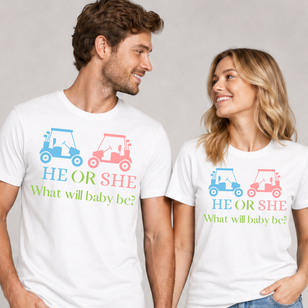 Golf Gender Reveal Shirt | Golf Cart Baby Reveal Tee