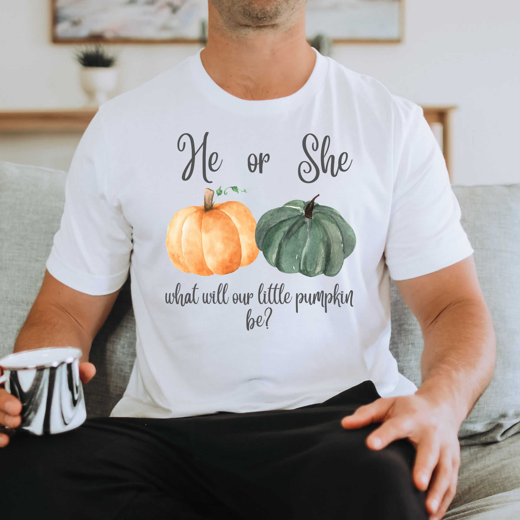 He or She? What Will Our Little Pumpkin Be? Gender Reveal Shirt | Fall Pumpkin Baby Reveal Tee