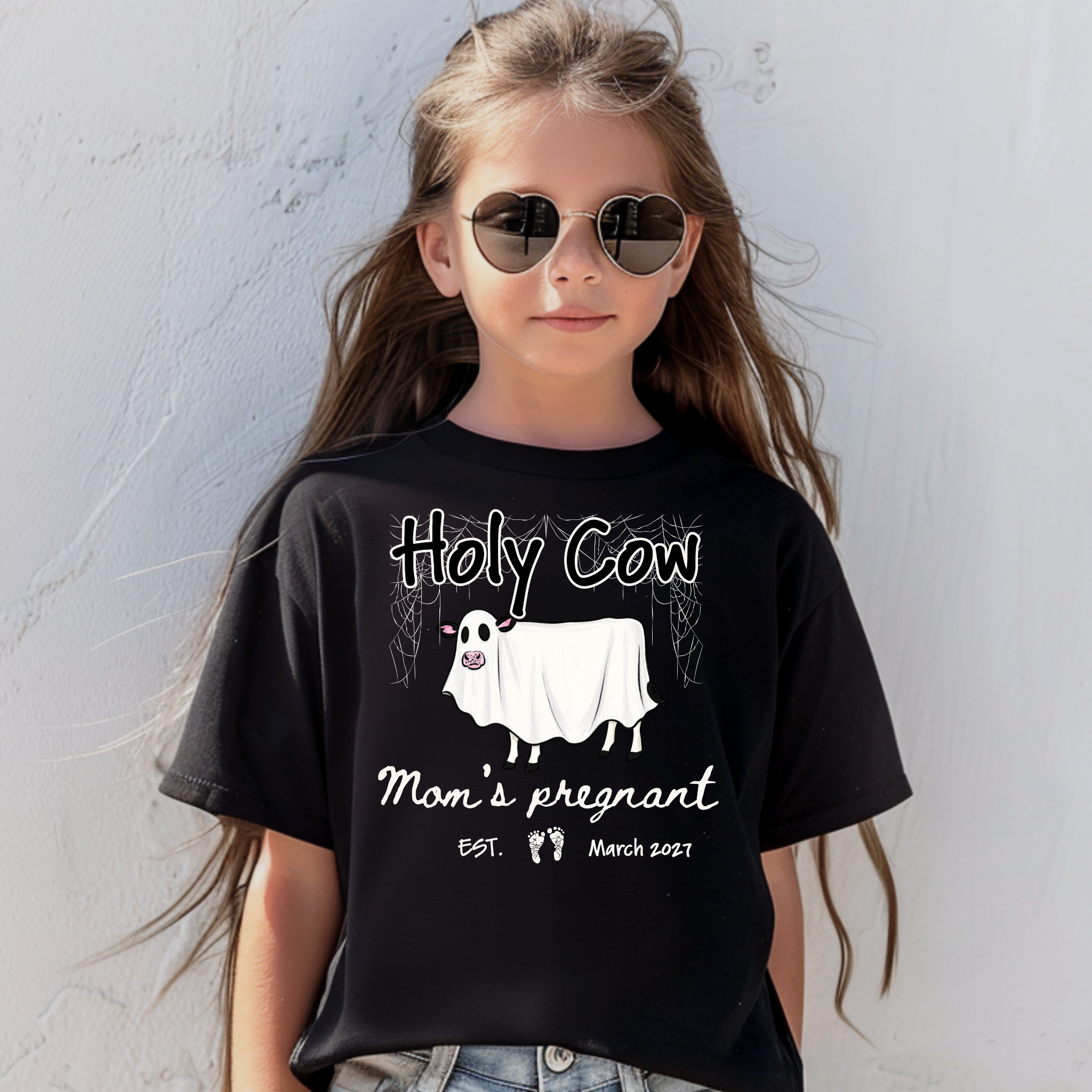 Personalized Holy Cow I'm Pregnant Shirt | Halloween Pregnancy Announcement T-Shirt