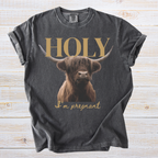 Holy Cow I’m Pregnant Shirt - Scottish Vintage Cow Inspired