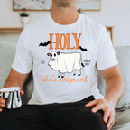 Holy Cow I'm Pregnant Shirt | Personalized Halloween Pregnancy Announcement T-Shirt