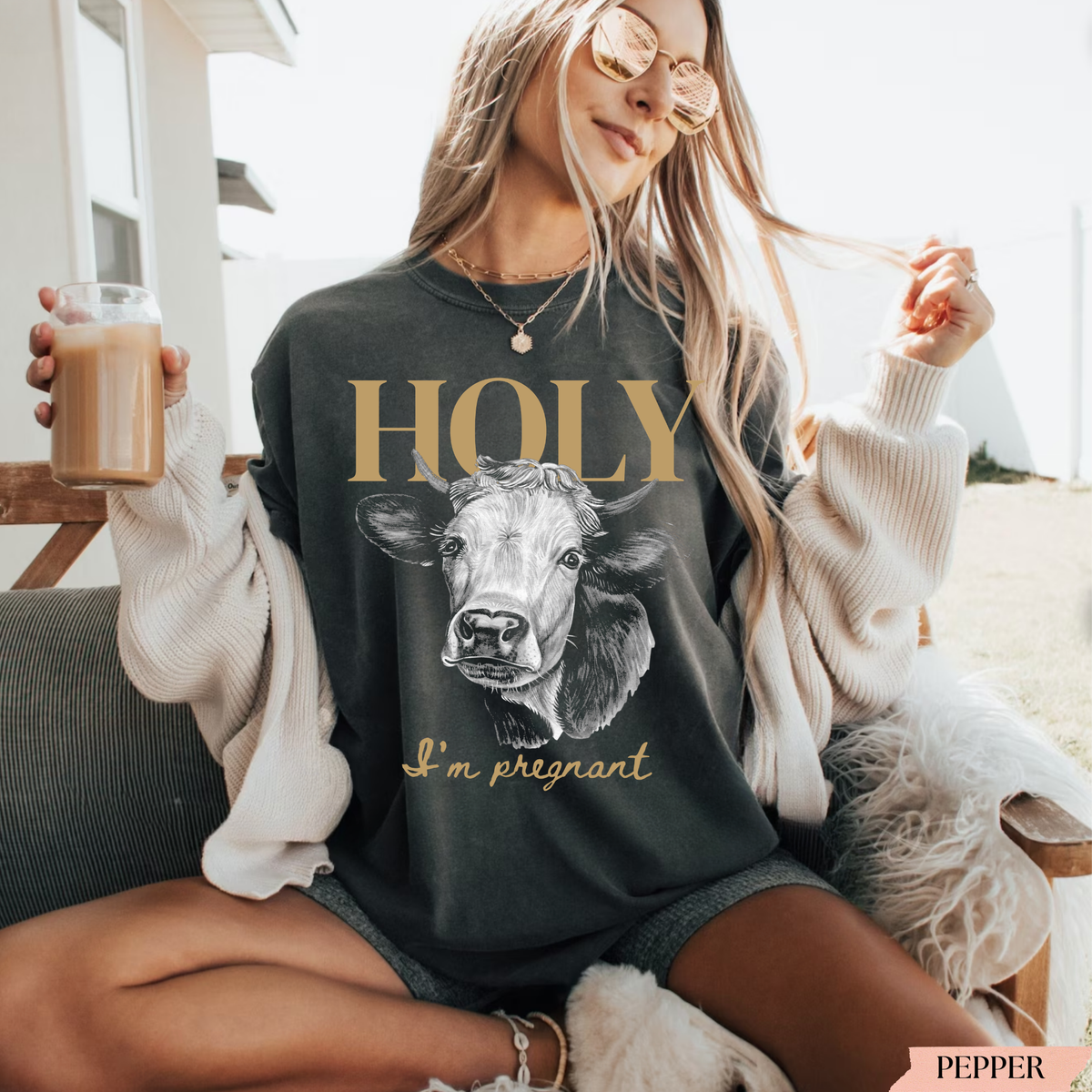 Holy Cow I’m Pregnant Shirt - Vintage Inspired