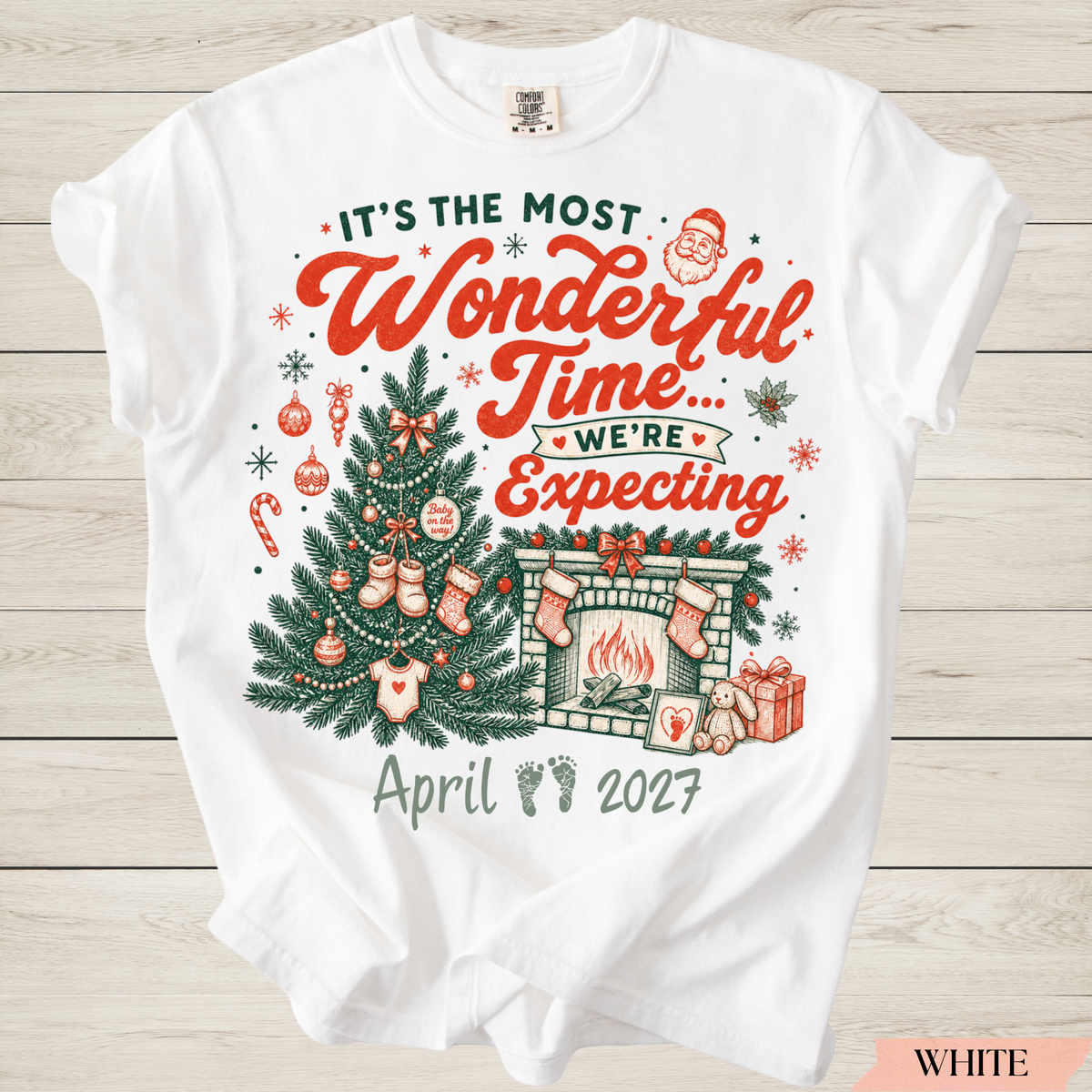 It's the Most Wonderful Time We're Expecting | Christmas Pregnancy Announcement Shirt