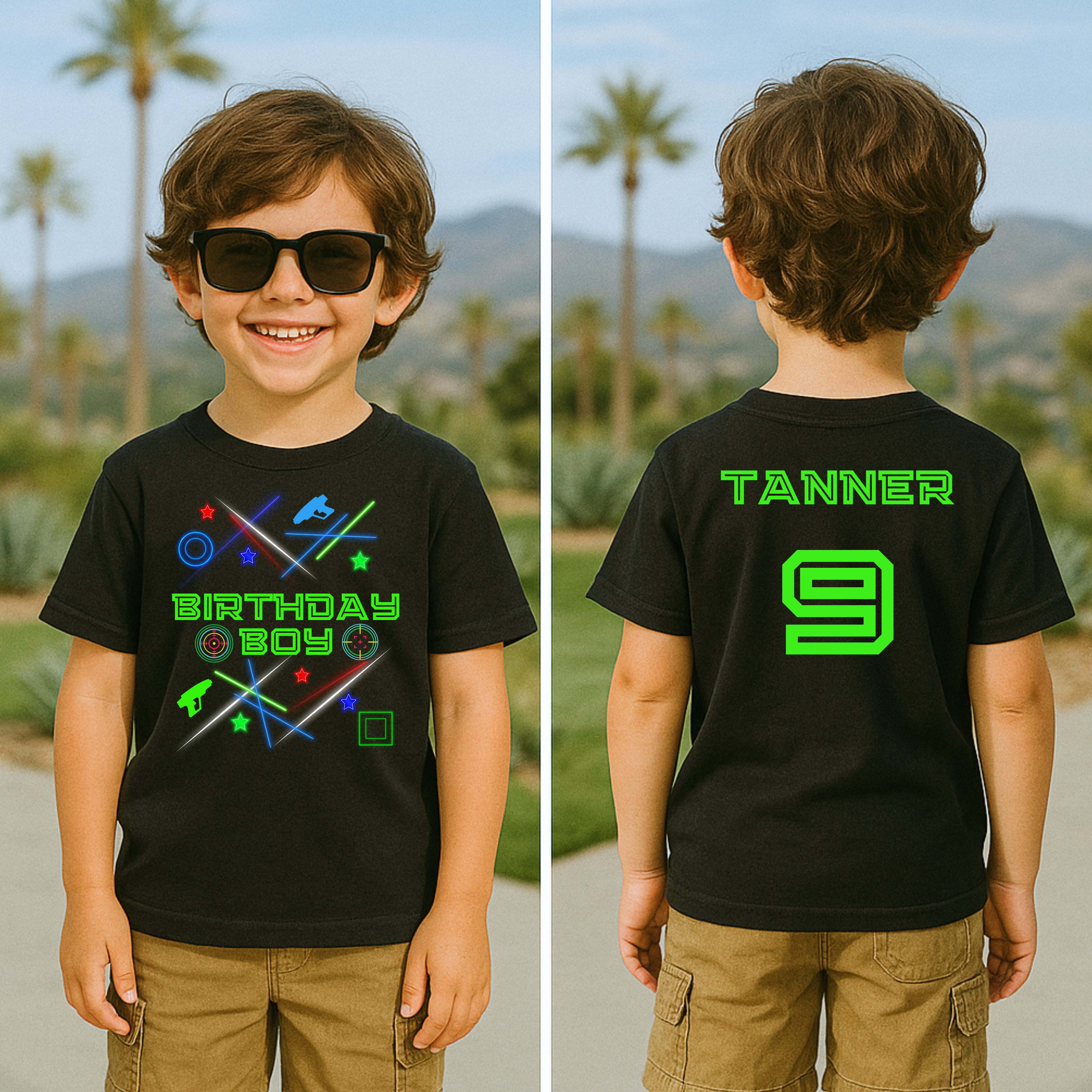 Laser Tag Birthday Shirt | Personalized Birthday Boy Shirt & Matching Family Shirts