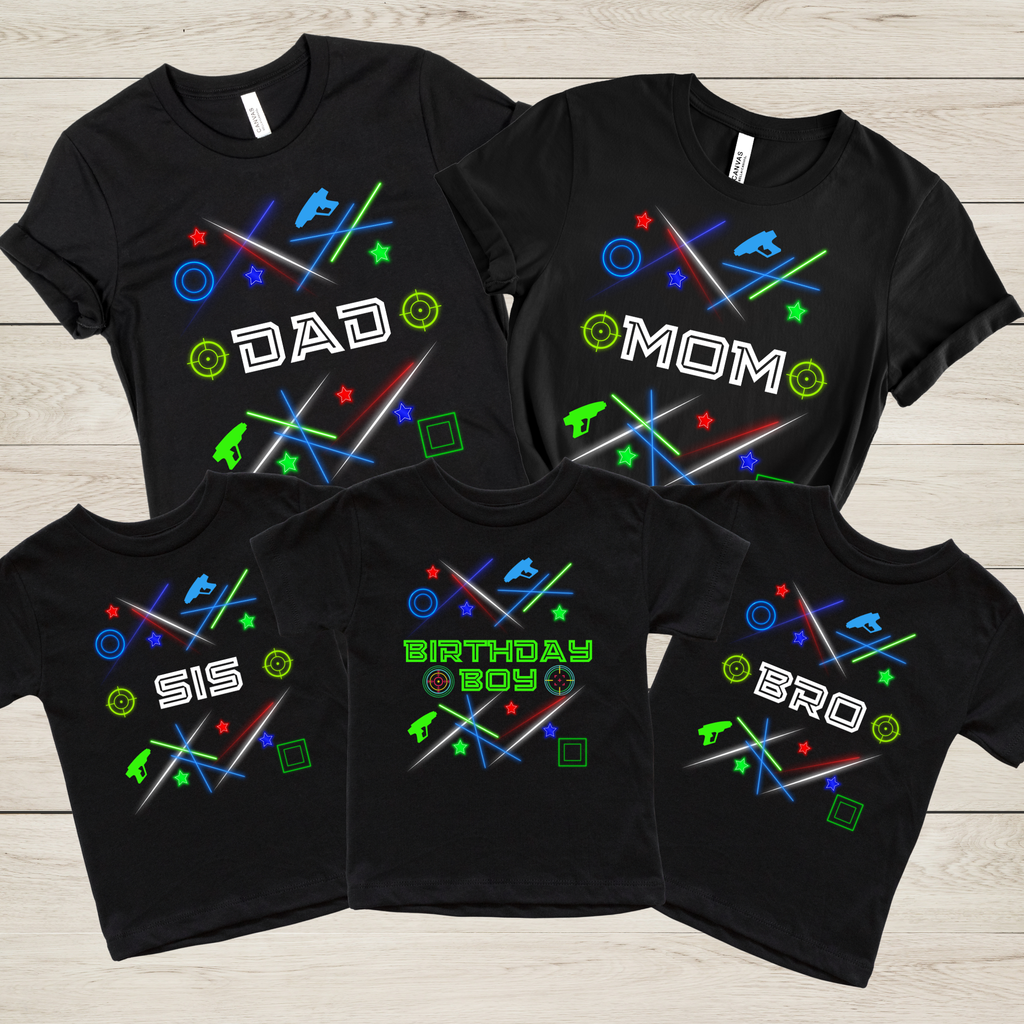 Laser Tag Birthday Shirt | Personalized Birthday Boy Shirt & Matching Family Shirts