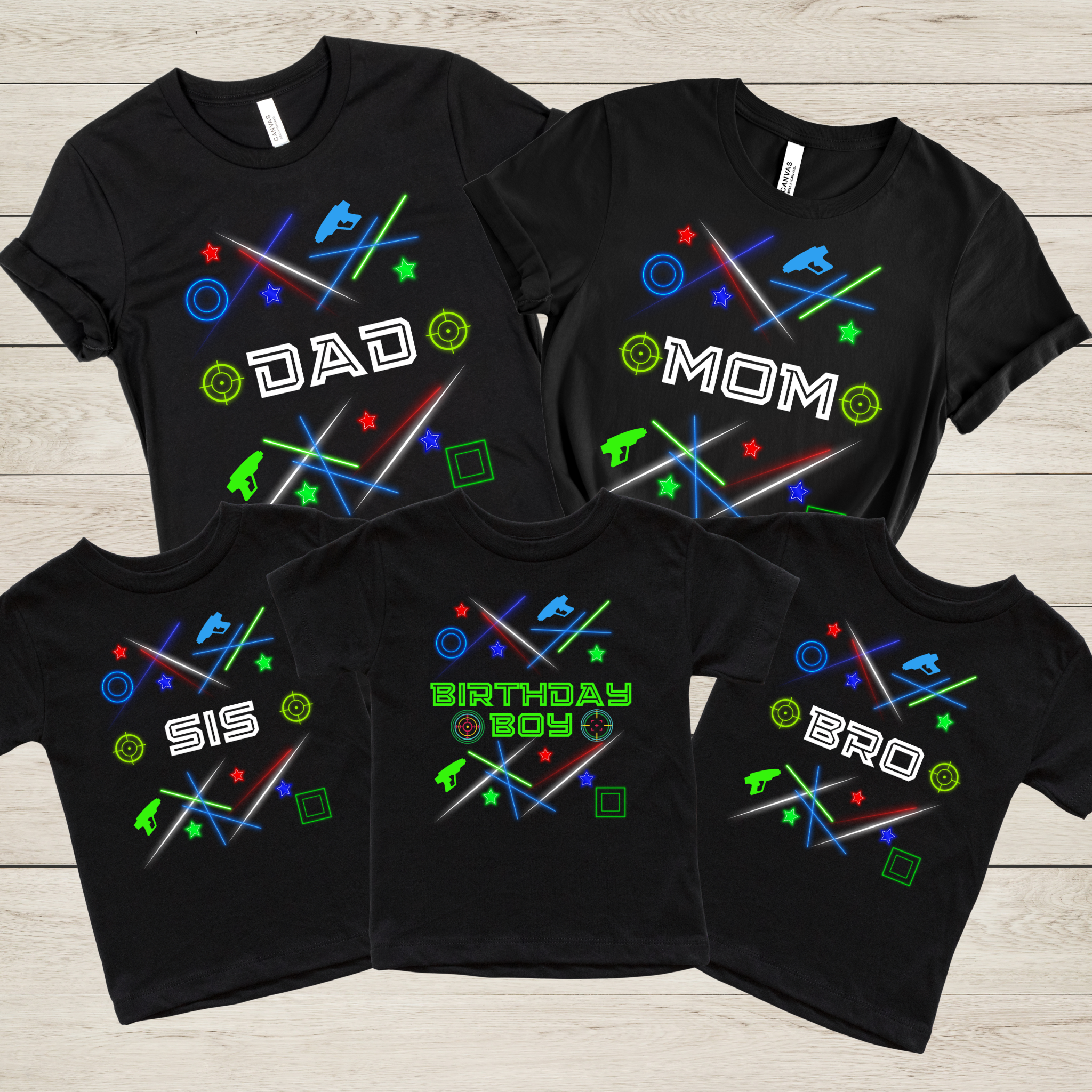 Laser Tag Birthday Shirt | Personalized Birthday Boy Shirt & Matching Family Shirts