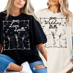 Love Spells & Wedding Bells Halloween Bachelorette Shirt | Skeleton Bridal Party Tee