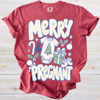 Merry & Pregnant Christmas Pregnancy Reveal Shirt