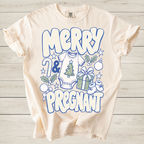 Merry & Pregnant Christmas Pregnancy Reveal Shirt