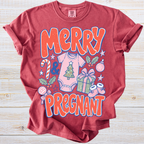 Merry and Pregnant Christmas Shirt | Baby Reveal Shirt