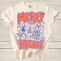 Merry and Pregnant Christmas Shirt | Baby Reveal Shirt