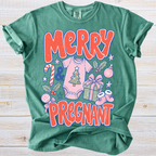 Merry and Pregnant Christmas Shirt | Baby Reveal Shirt