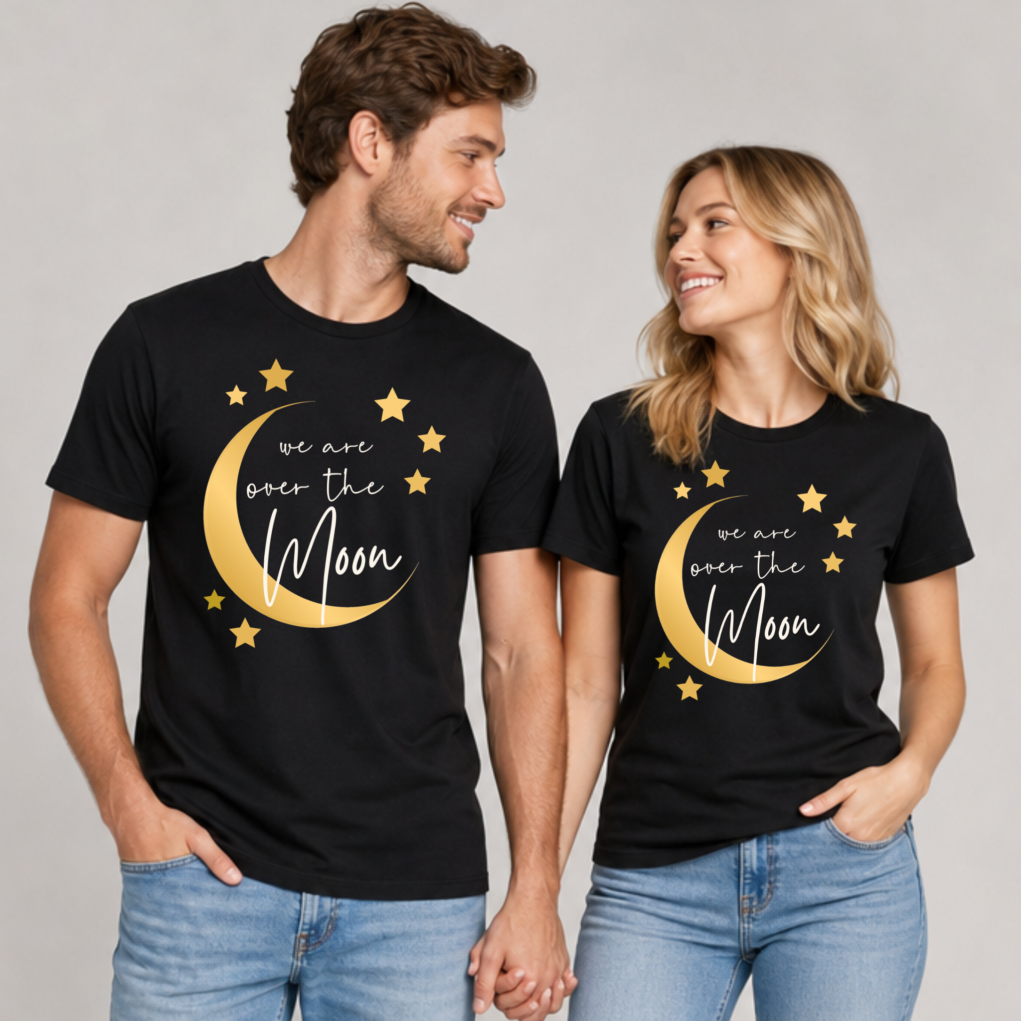 We Are Over the Moon Pregnancy Announcement Shirt | Baby Shower & New Baby Reveal T-Shirt