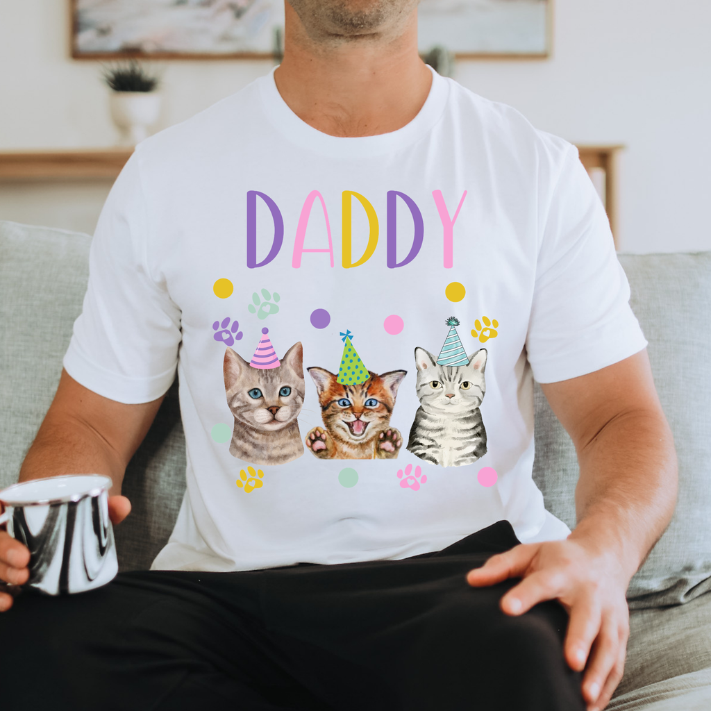 Cat Birthday Girl Shirt | Cute Cat Party Birthday T-Shirt & Matching Family Shirts