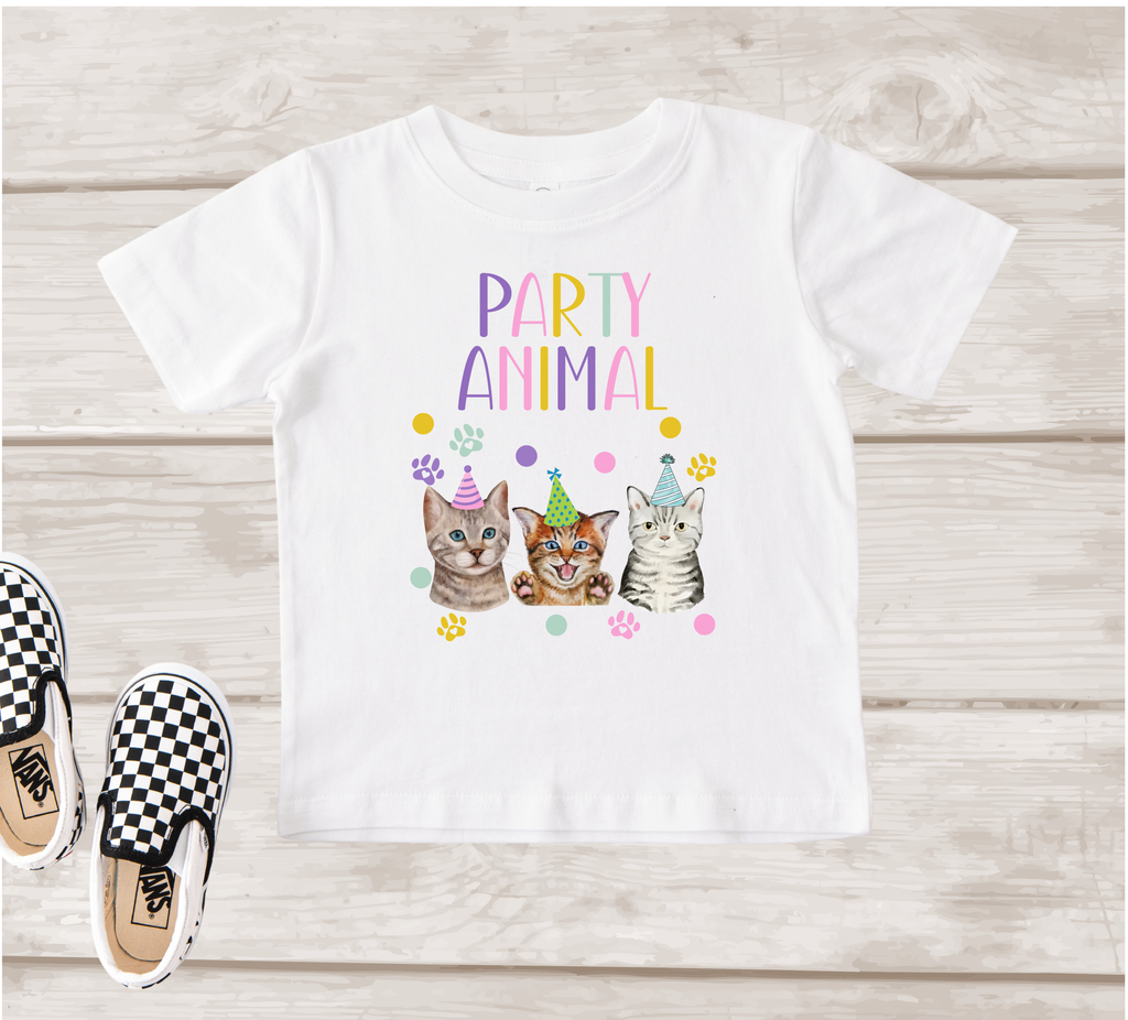 Cat Birthday Girl Shirt | Cute Cat Party Birthday T-Shirt & Matching Family Shirts