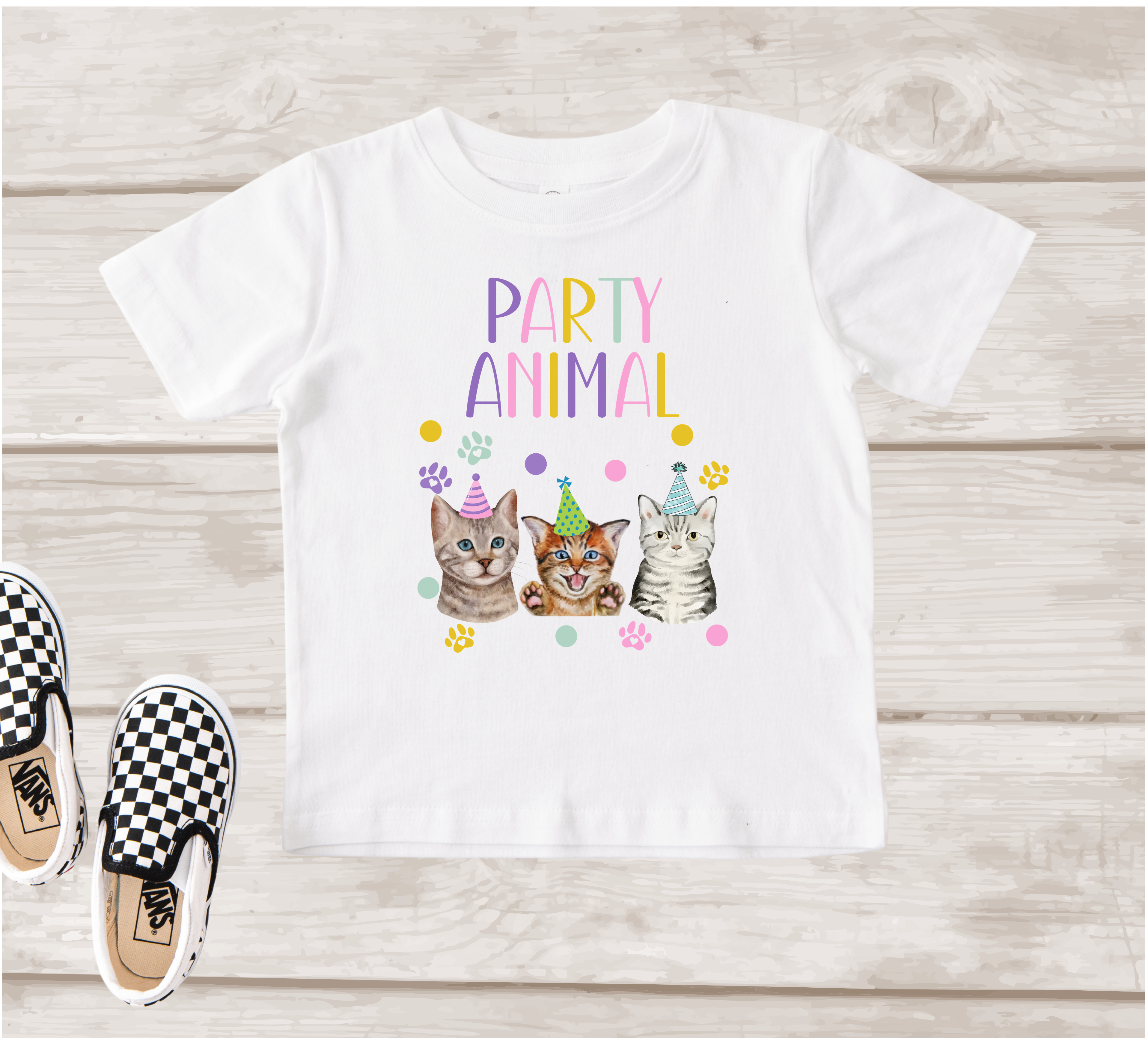 Cat Birthday Girl Shirt | Cute Cat Party Birthday T-Shirt & Matching Family Shirts