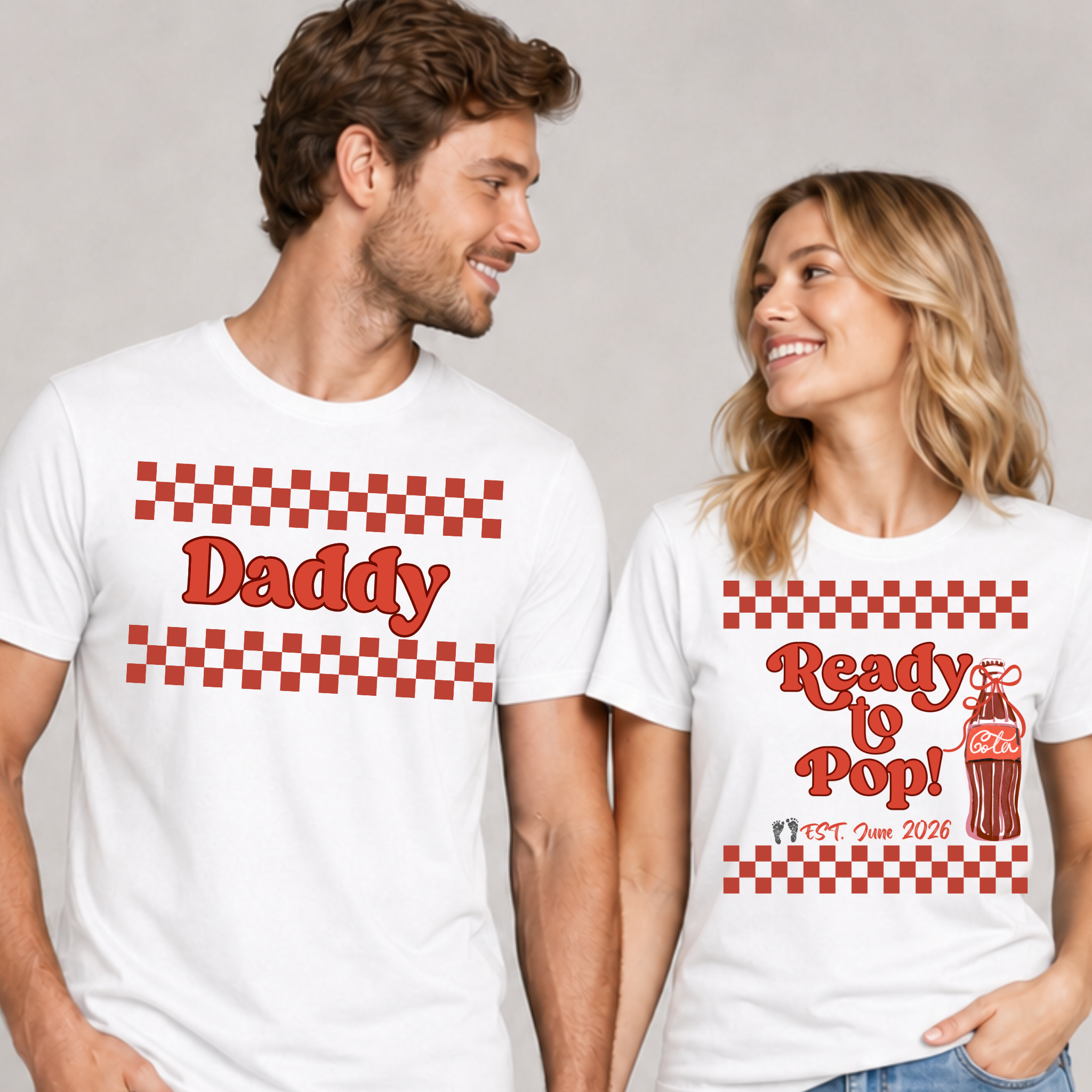 Ready to Pop Pregnancy Announcement Shirt | Personalized Baby Shower Shirt & Matching Family Tees