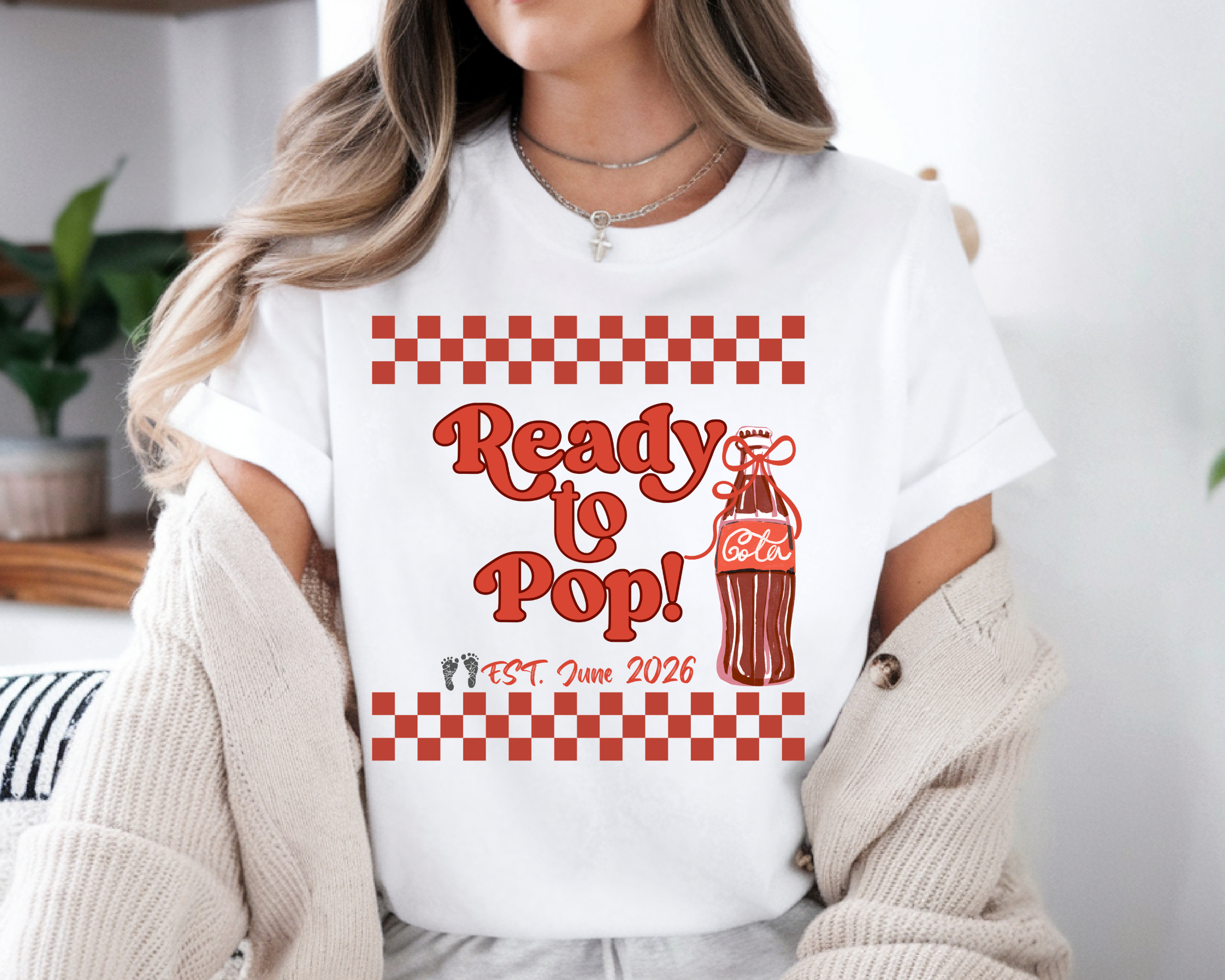 Ready to Pop Pregnancy Announcement Shirt | Personalized Baby Shower Shirt & Matching Family Tees